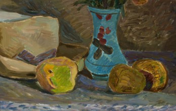 Blue Vase, Zygmunt Waliszewski 1897–1936 painter, ink and/or paint on canvas, contemporary