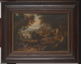 Landscape; Adriaen Fransz. Boudewijns 1644–1719, painter; 17th/18th century Flemish painting;