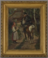 Sad news, Kossak, Wojciech 1856–1942, painter; 1910; painting; height 57 cm, width 44.5 cm, A