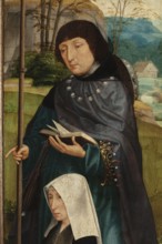 Triptych: central panel: The Lamentation; left wing: Mass of St. Gregory and the donor; right wing: