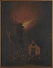 Windmill Fire, Poel, Adriaen Lievensz. van der 1628-1671/1691 painter, scenes against the sky,