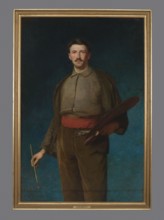 Self-portrait with a palette, Laveaux, Ludwik de 1868–1894 painter, Young Poland style,