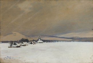 Winter Landscape from Zywiec, Julian Falat 1853–1929, painter; 1909; painting; oil on canvas; Young