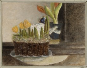 Flowers; Jan Spychalski 1893–1946, painter; 1943; Poland; contemporary painting; oil on panel