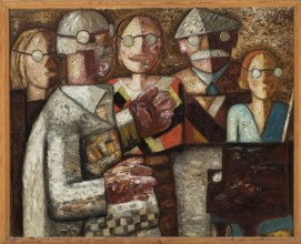 Musical Session, Makowski, Tadeusz 1882–1932 painter, contemporary painting, music, genre scenes,