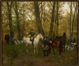 Rest on the Hunt, Gierymski, Maksymilian 1846–1874 painter, genre scenes, genre scenes against a