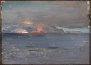 Fires from the Ship. From a Journey to Palestine, Jan Ciaglinski 1858–1913, painter. Modernism,