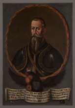 Portrait of George I Radziwill ca. 1480–1541, unknown Polish painter. Oval portrait with a laurel