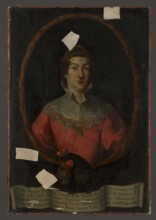 Portrait of Anna Hanna née Radziwill I née Kiszkowa, II née Sadowska, unknown Polish painter. Oval