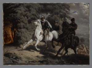 Escape of Henry of Valois from Poland, study; Artur Grottger 1837–1867, painter; 1860; painting;