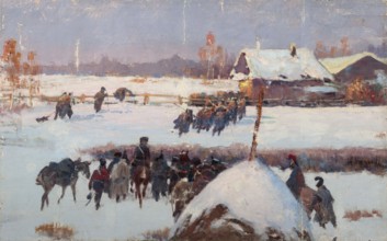 Escape of Henry of Valois from Poland, study; Grottger, Artur 1837–1867, painter; 1860; painting;