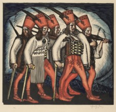 The Highwaymen's Parade I, Wladyslaw Skoczylas 1883–1934, 1919; graphic; height 28.5 cm, width 31