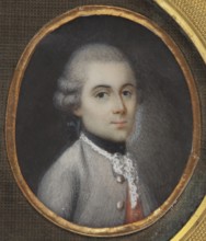 Double portrait of a woman and a man, unknown artist. Miniature, 1780. Woman: three-quarter bust,