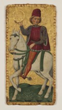 Tarocca Playing Card — Knight of Pentacles illuminated, unknown artist, Krzeszowice Lesser Poland