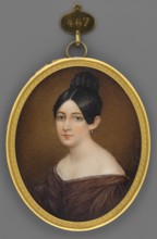 Portrait of a Young Woman in a Brown Dress, Krüger, Franz 1797–1857 painter; portraits below the