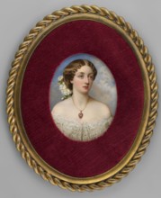 Marie Amalie von Baden 1834–1899, Duchess zu Leiningen. Portrait miniature by Eduardo Lobo de Moura