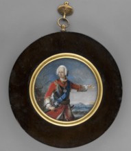 Louis VIII, Landgrave of Hesse-Darmstadt 1691–1768, unknown artist, miniature 1800, height 6.3 cm.