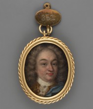 Portrait of a man in a lion-style wig, Georg von Hessen-Darmstadt 1669–1705 ?, unknown artist,
