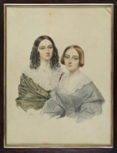 Double portrait of Eliza Elzbieta née Zygmunt Krasinska 1820–1876 and her sister Zofia Sophie