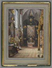 Interior of St. Stephen's Cathedral in Vienna?, Willibald Richter 1805–1880, painter; miniature;