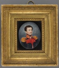 Portrait of a colonel of the Russian army, unknown painter, miniature, height 7.3 cm, width 5.8 cm;