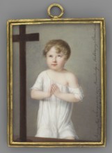 Mieczyslaw Sanguszko-Kowelski 1807-1813 as a child praying before a crucifix, painted by Anton