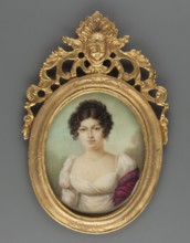 Portrait of a woman with a typhtic shawl and a white dress, unknown artist, women, women's