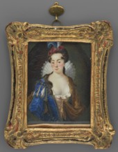 Friederica Elisabeth Clotz ? 1713–1743 in a ball gown, unknown painter; copies paintings in art