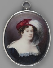 Konstancja Potocka née Konstancja Raczynska 1783–1852, 3/4 bust right; brown hair in short spiral