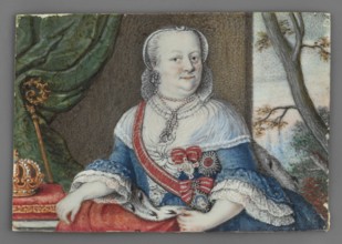 Portrait of Maria Józefa Habsburg 1699–1757, wife of Augustus III, queen of Poland; miniature,