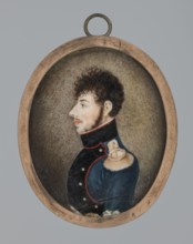 Franciszek Sapalski, lieutenant of infantry artillery, amateur painter; 1810, Poland; miniature,