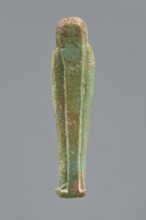 Ankhren's shabti, Ankh-ren name. Mummy-shaped figurine, funerary shabti, standing on a base and