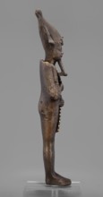 Figurine of the god Osiris; mummy-shaped male deity sculpture, painted; Egyptian, Late Period, 26th