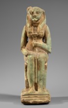 Figurine of the goddess Uadjit with the head of a lioness; Uadjit mythology; Egyptian deities;