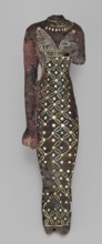 Figurine of a goddess, Figurine of a standing woman in a narrow dress with straps. The dress is