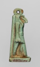 Amulet — god Thoth;, Thoth mythology, Egyptian deities, Egyptian religion; object made of green