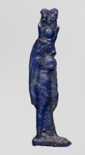 Amulet - goddess Hathor; Dark blue glass with a touch of violet; Ptolemaic Period, 332–30 BC,