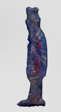 Amulet — goddess Hathor; creator, Hathor myth., Egyptian deity, goddess; dark blue glass with a
