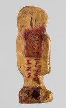 Amulet - tit, tit knots, protective amulet, grave good, with hieroglyphs, yellow glass; Ptolemaic