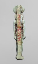 Amulet — god Re-Harakhte; maker, Re-Harakhte mythology; Egyptian deities; solar disk and uraeus