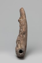 Lamp with a depiction of Athena-Neith, Lamp decorated with a youth, standing on its container,