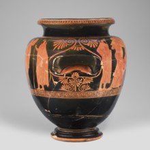 Stamnos with a depiction of Boreas and Oreithyia, unknown Attic workshop; Oinochoe Painter from