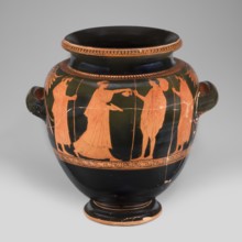Stamnos with a depiction of Boreas and Oreithyia, unknown Attic workshop; Oinochoe Painter 480–460