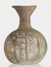 Flask; body in the shape of a flattened sphere, decorated with ribs;, Syria, 2nd–3rd century AD.