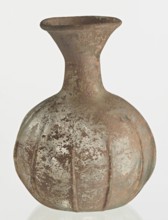 Flask; body in the shape of a flattened sphere, decorated with ribs;, Syria, 2nd–3rd century AD.