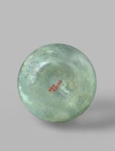 Flask with a spherical body and a high, cylindrical neck ending in a wide, straight-cut rim. The