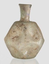 Flask, unknown eastern workshop, 3rd–4th century AD, vessel, height 11 cm, A roughly hexagonal,