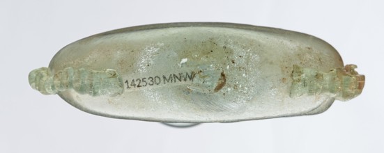 Ampoule, Egyptian workshop, 3rd century, Roman Empire 27 BC–476, glass vessel, height 12 cm, width