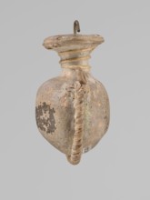Ampoule, Egyptian workshop, 4th century BC, vessel, height 5.2 cm, width 4.2 cm, An aged, bulbous