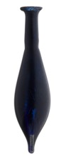 Vial, unknown eastern workshop, elongated belly with a pointed bottom, cylindrical neck and flared